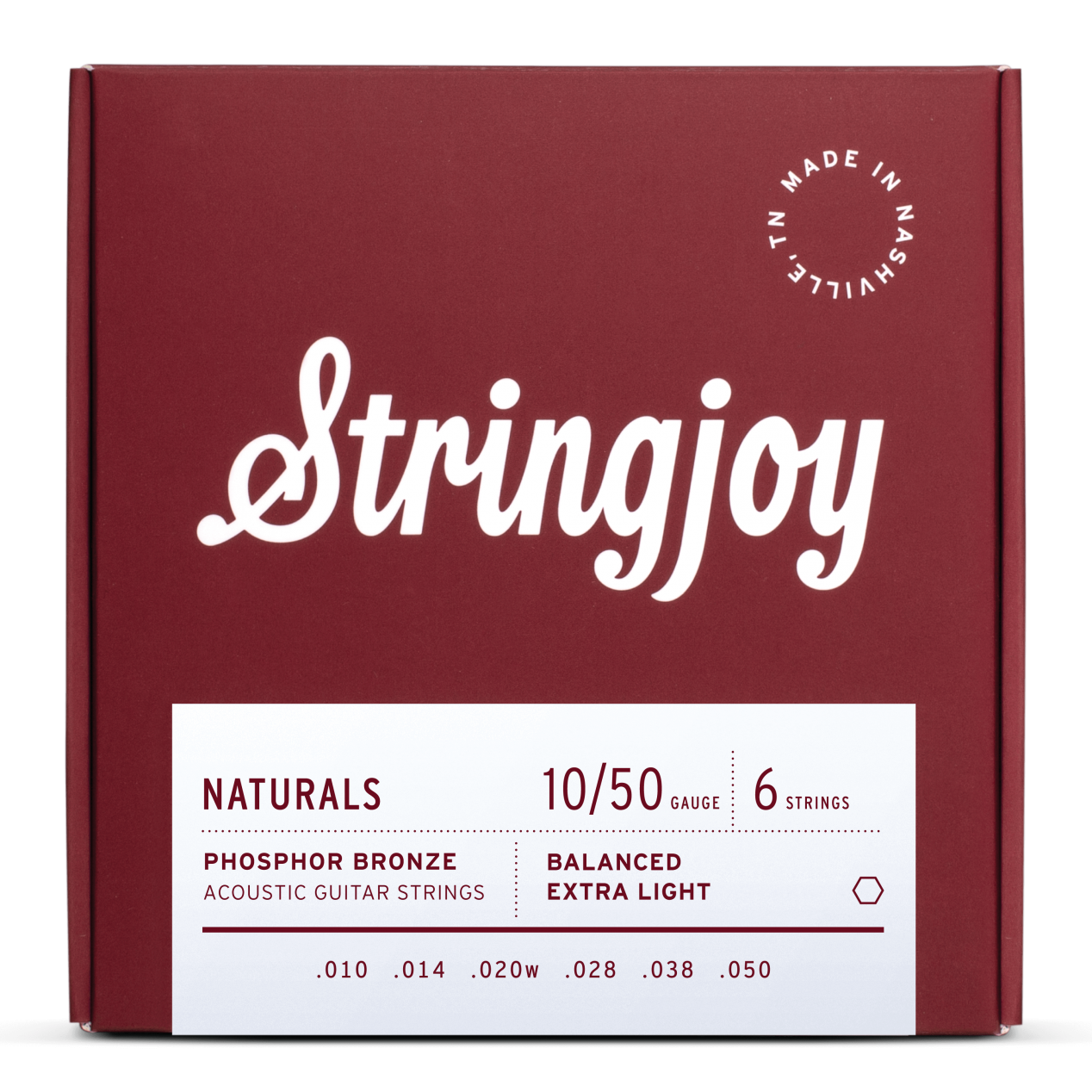 Stringjoy Naturals | Extra Light Gauge (10-50) Phosphor Bronze Acoustic Guitar Strings Stringjoy Naturals | Extra Light Gauge (10-50) Phosphor Bronze Acoustic Guitar Strings